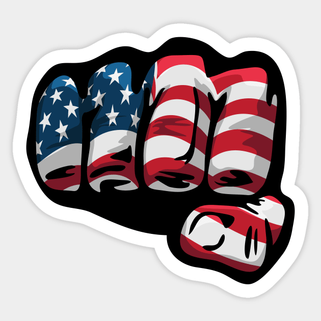 American Flag Fist Sticker by hobrath